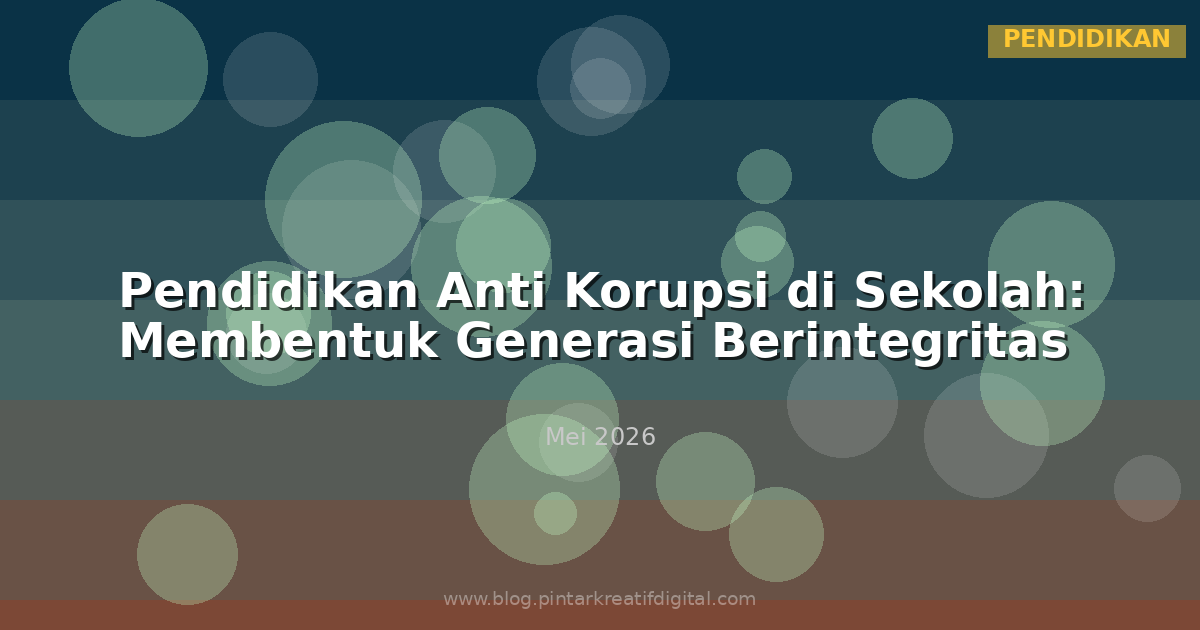 Pendidikan Anti Korupsi di Sekolah: Membentuk Generasi Berintegritas