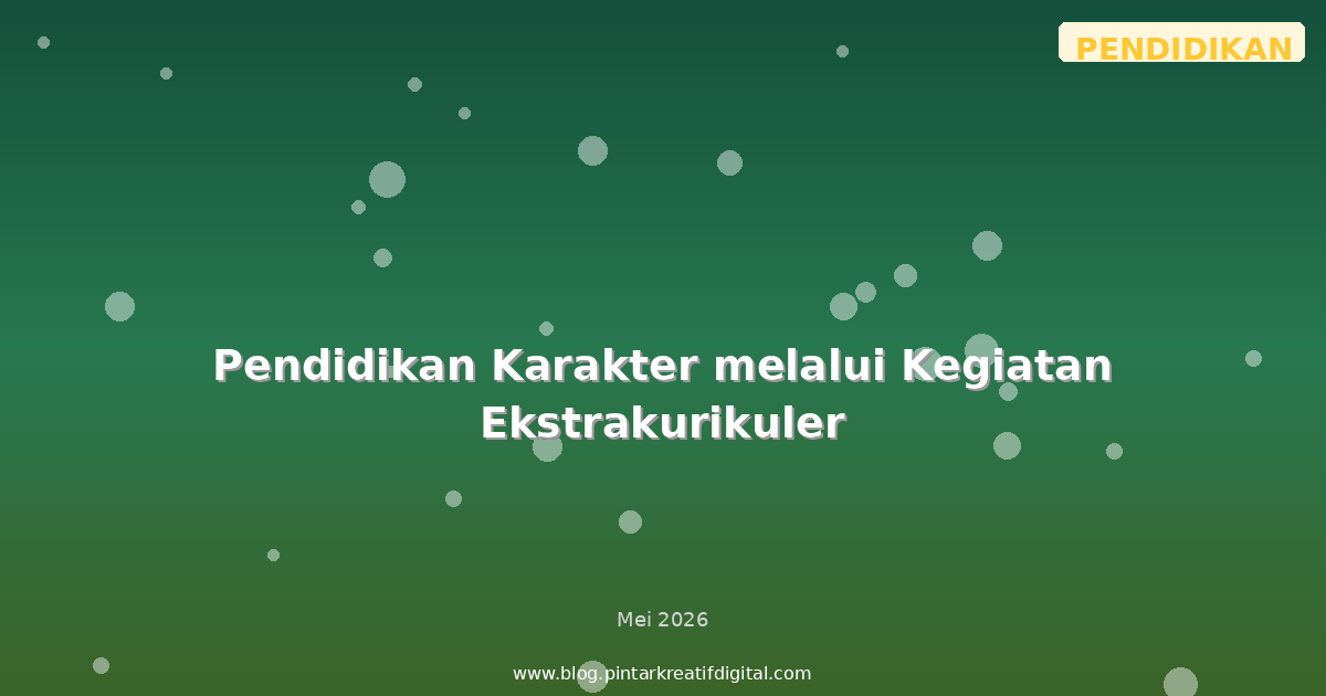 Pendidikan Karakter melalui Kegiatan Ekstrakurikuler