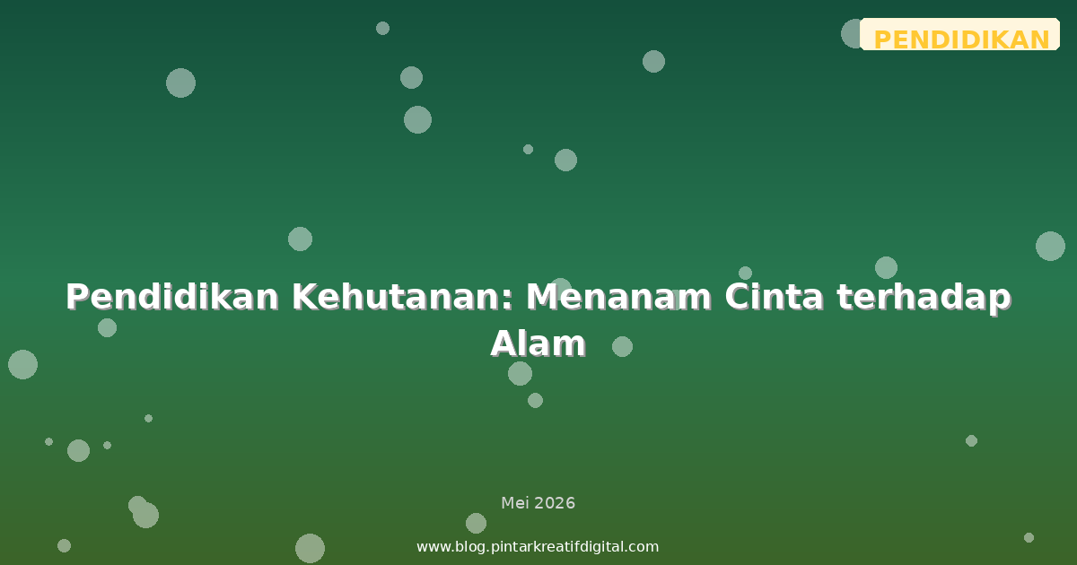 Pendidikan Kehutanan: Menanam Cinta terhadap Alam