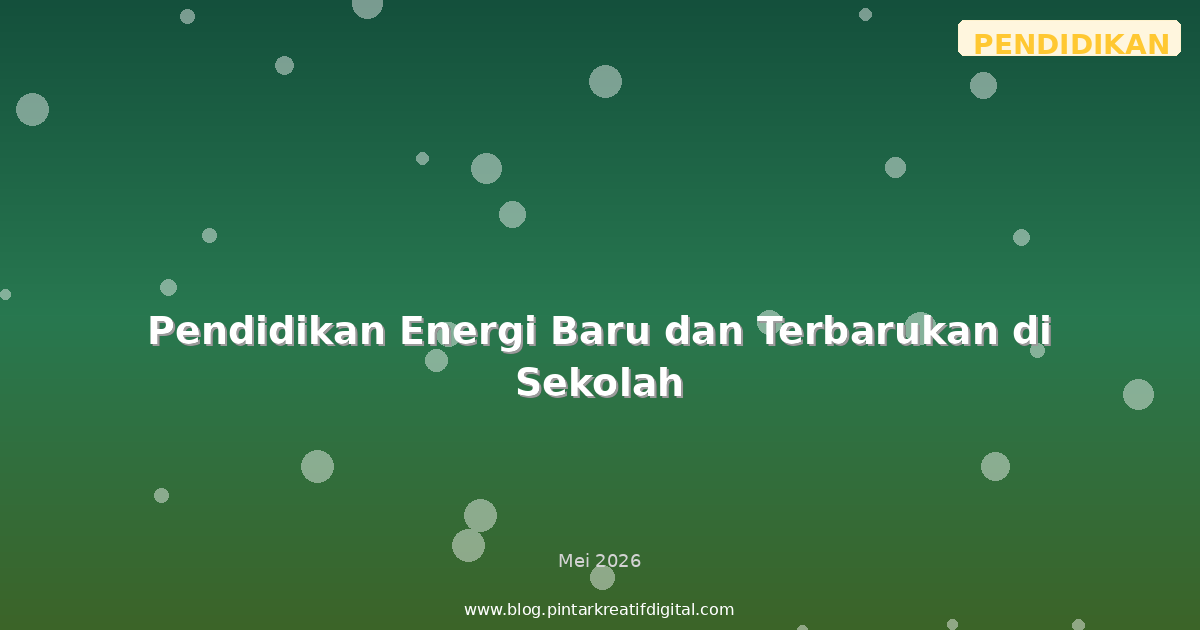 Pendidikan Energi Baru dan Terbarukan di Sekolah