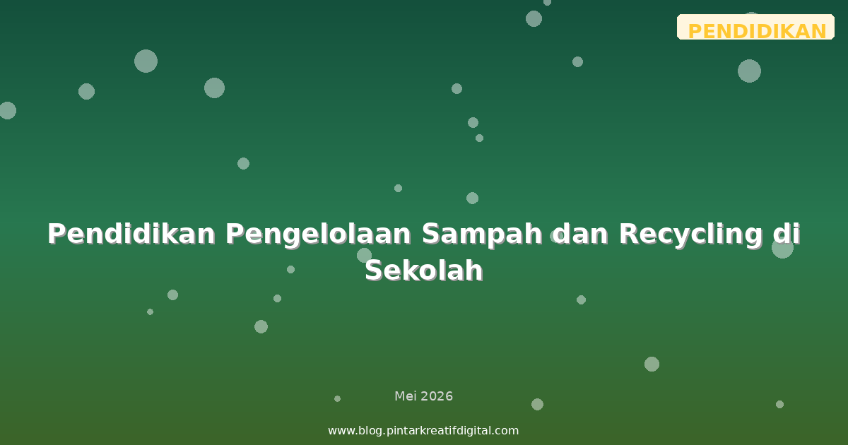 Pendidikan Pengelolaan Sampah dan Recycling di Sekolah