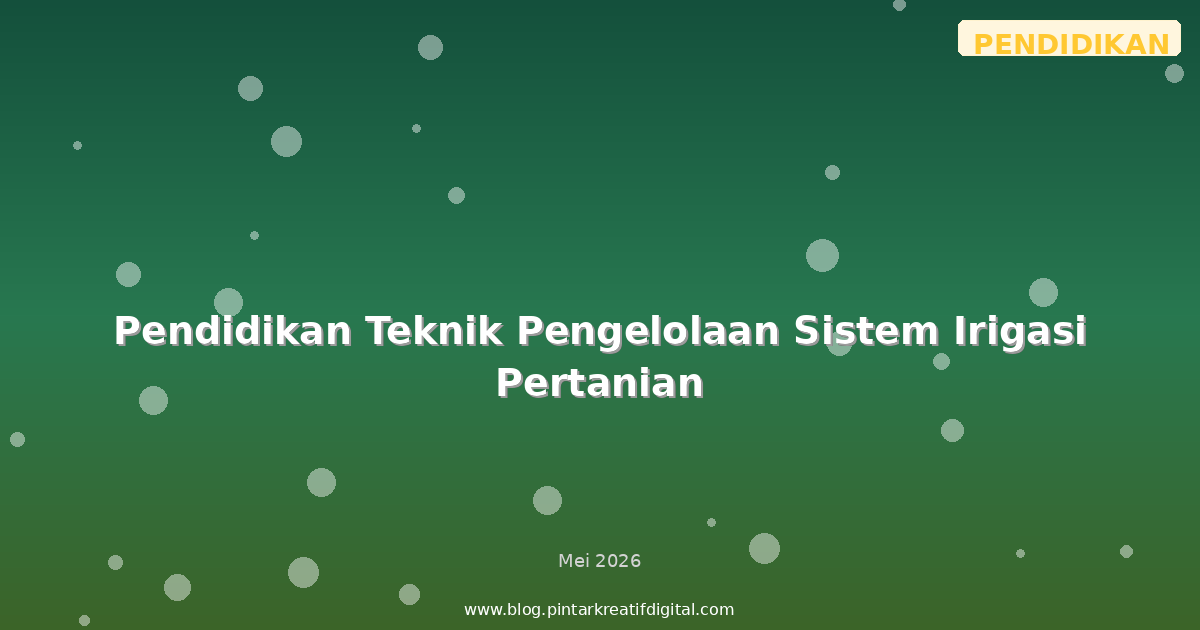 Pendidikan Teknik Pengelolaan Sistem Irigasi Pertanian
