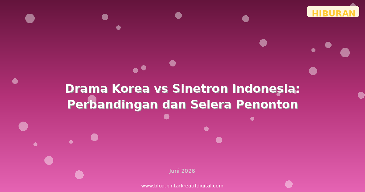 Drama Korea vs Sinetron Indonesia: Perbandingan dan Selera Penonton