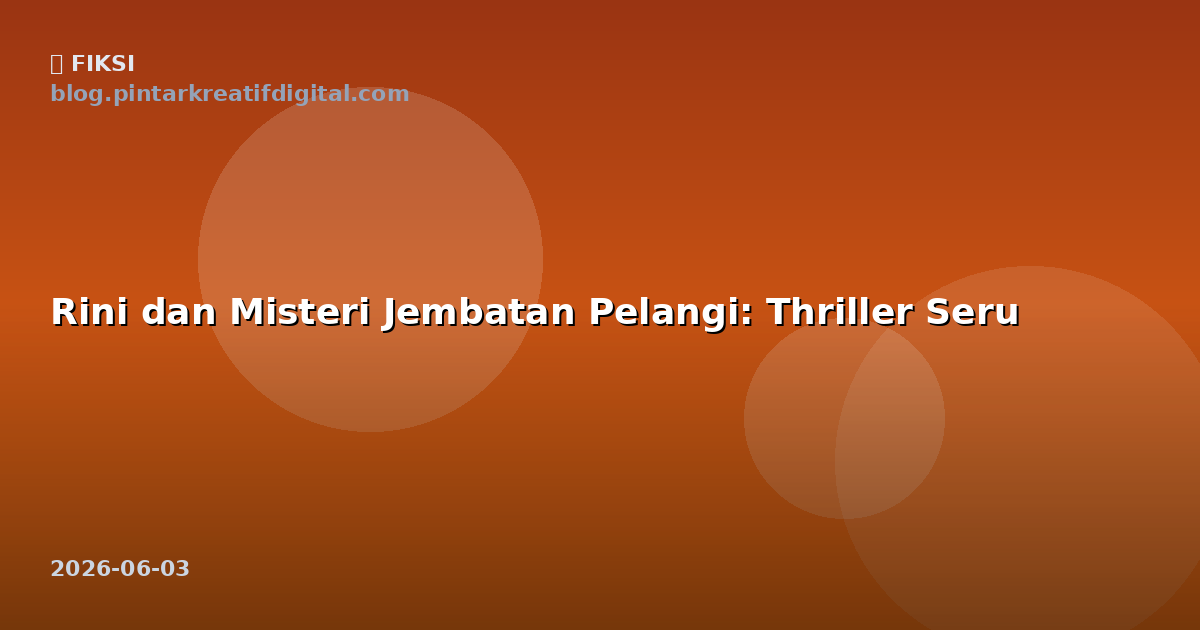 Rini dan Misteri Jembatan Pelangi: Thriller Seru