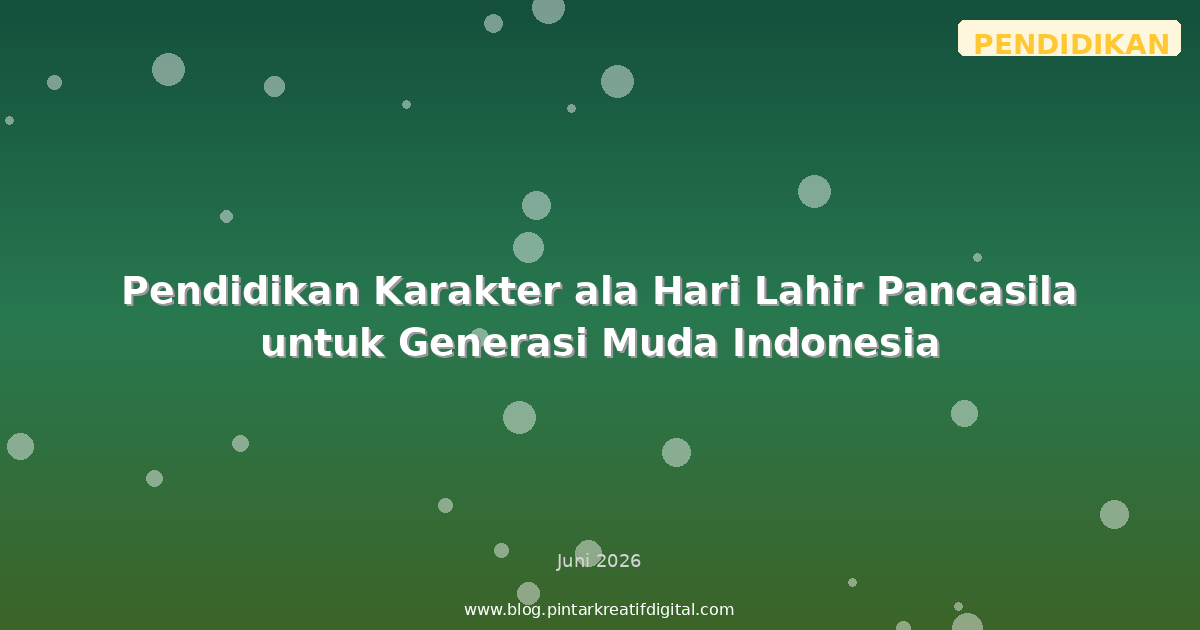Pendidikan Karakter ala Hari Lahir Pancasila untuk Generasi Muda Indonesia