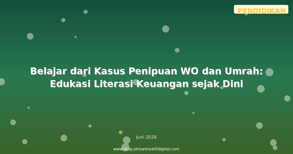 Belajar dari Kasus Penipuan WO dan Umrah: Edukasi Literasi Keuangan sejak Dini
