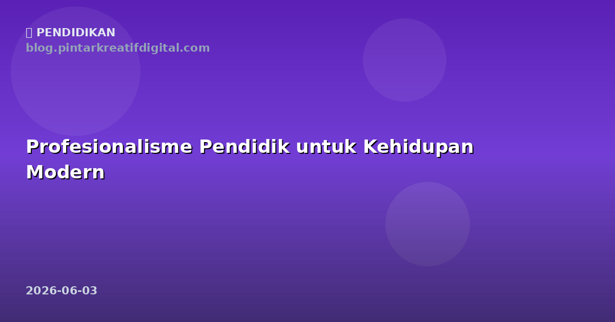 Profesionalisme Pendidik untuk Kehidupan Modern