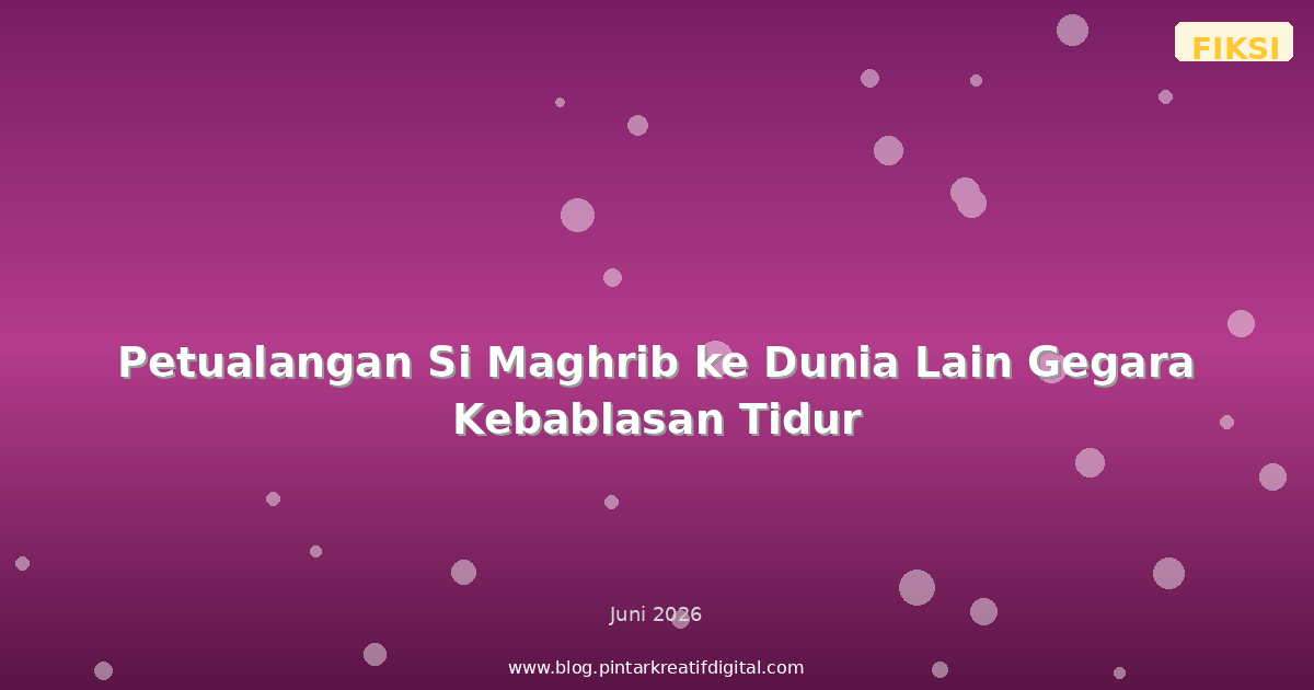 Petualangan Si Maghrib ke Dunia Lain Gegara Kebablasan Tidur