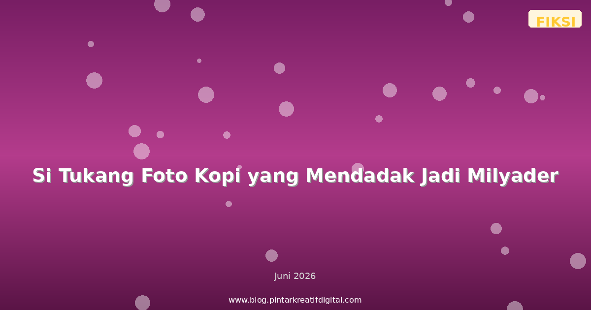 Si Tukang Foto Kopi yang Mendadak Jadi Milyader
