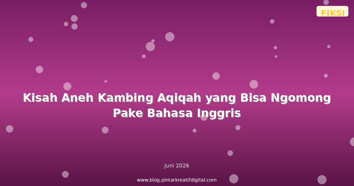 Kisah Aneh Kambing Aqiqah yang Bisa Ngomong Pake Bahasa Inggris
