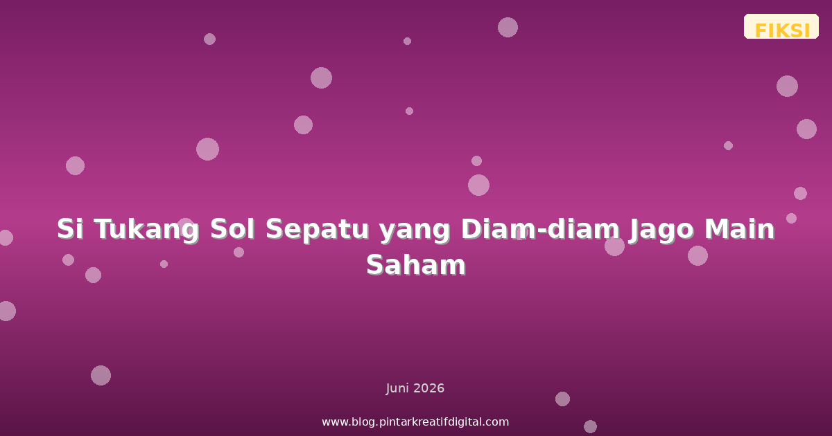 Si Tukang Sol Sepatu yang Diam-diam Jago Main Saham