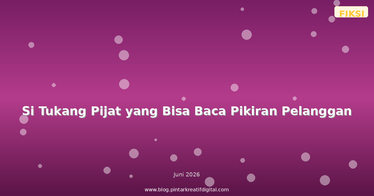 Si Tukang Pijat yang Bisa Baca Pikiran Pelanggan