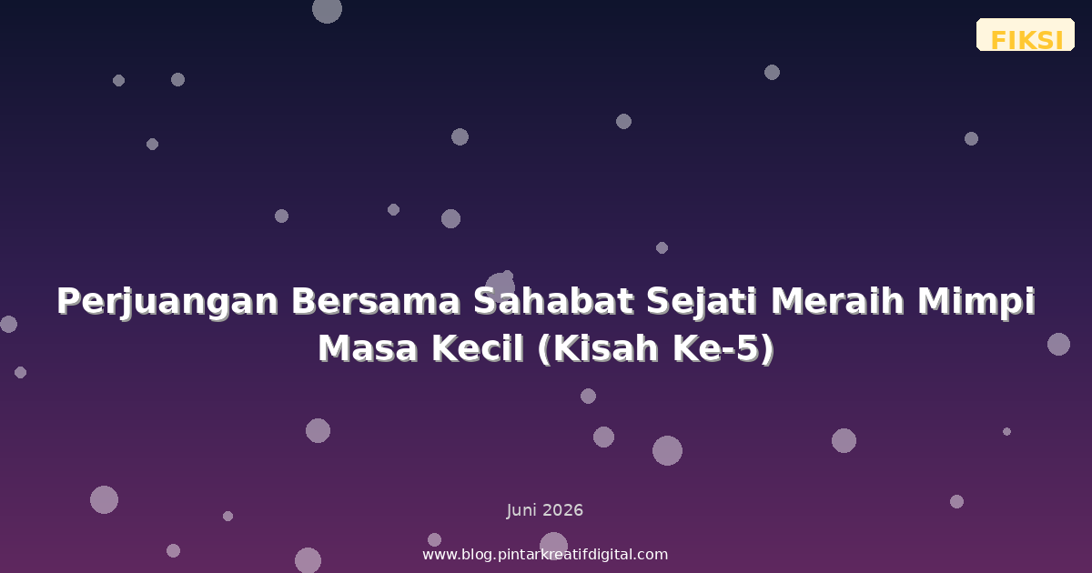 Perjuangan Bersama Sahabat Sejati Meraih Mimpi Masa Kecil (Kisah Ke-5)