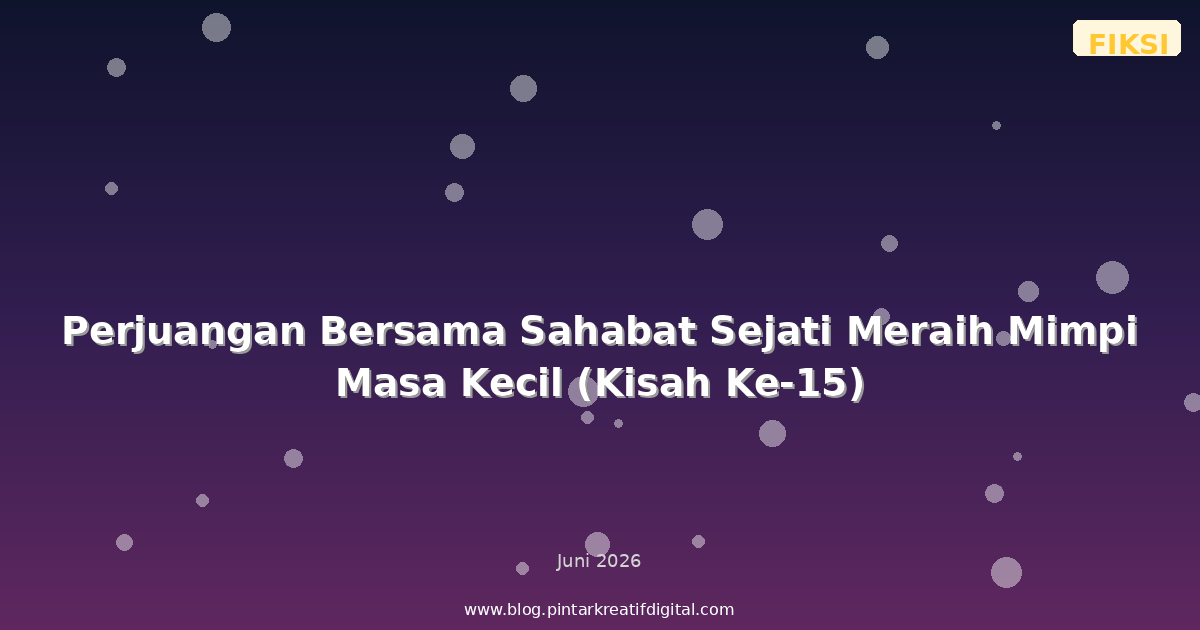 Perjuangan Bersama Sahabat Sejati Meraih Mimpi Masa Kecil (Kisah Ke-15)