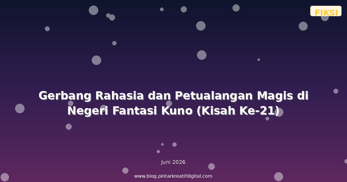 Gerbang Rahasia dan Petualangan Magis di Negeri Fantasi Kuno (Kisah Ke-21)