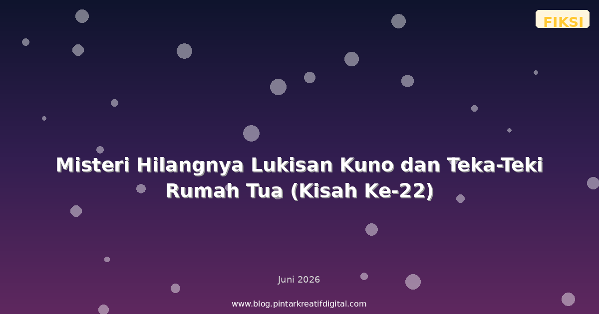 Misteri Hilangnya Lukisan Kuno dan Teka-Teki Rumah Tua (Kisah Ke-22)