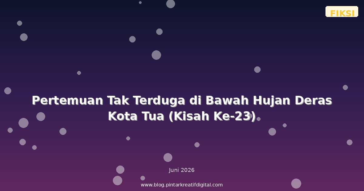 Pertemuan Tak Terduga di Bawah Hujan Deras Kota Tua (Kisah Ke-23)