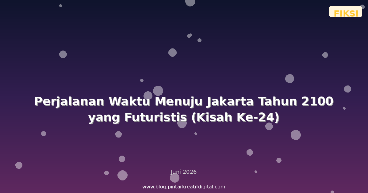 Perjalanan Waktu Menuju Jakarta Tahun 2100 yang Futuristis (Kisah Ke-24)
