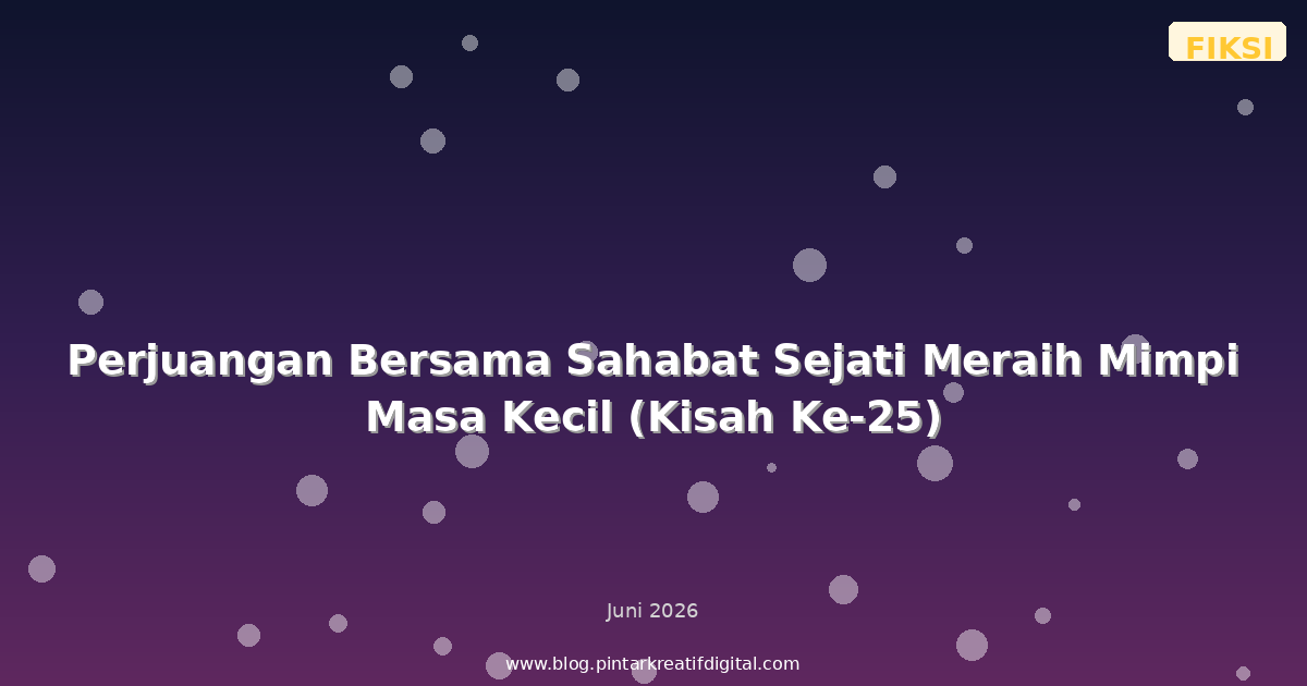 Perjuangan Bersama Sahabat Sejati Meraih Mimpi Masa Kecil (Kisah Ke-25)