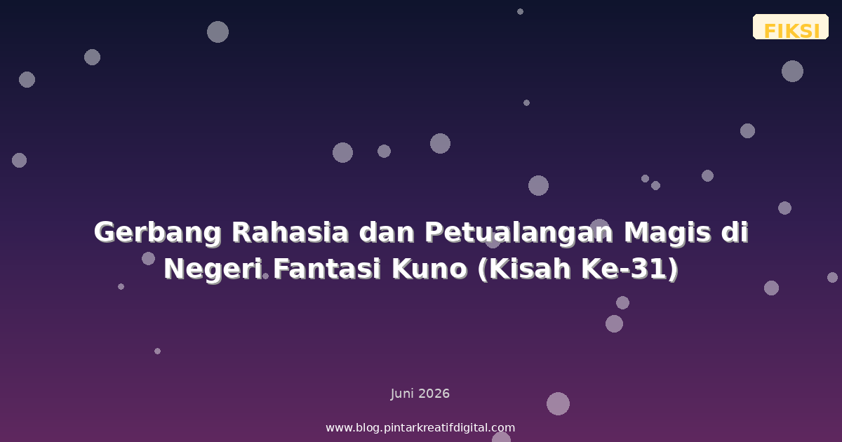 Gerbang Rahasia dan Petualangan Magis di Negeri Fantasi Kuno (Kisah Ke-31)