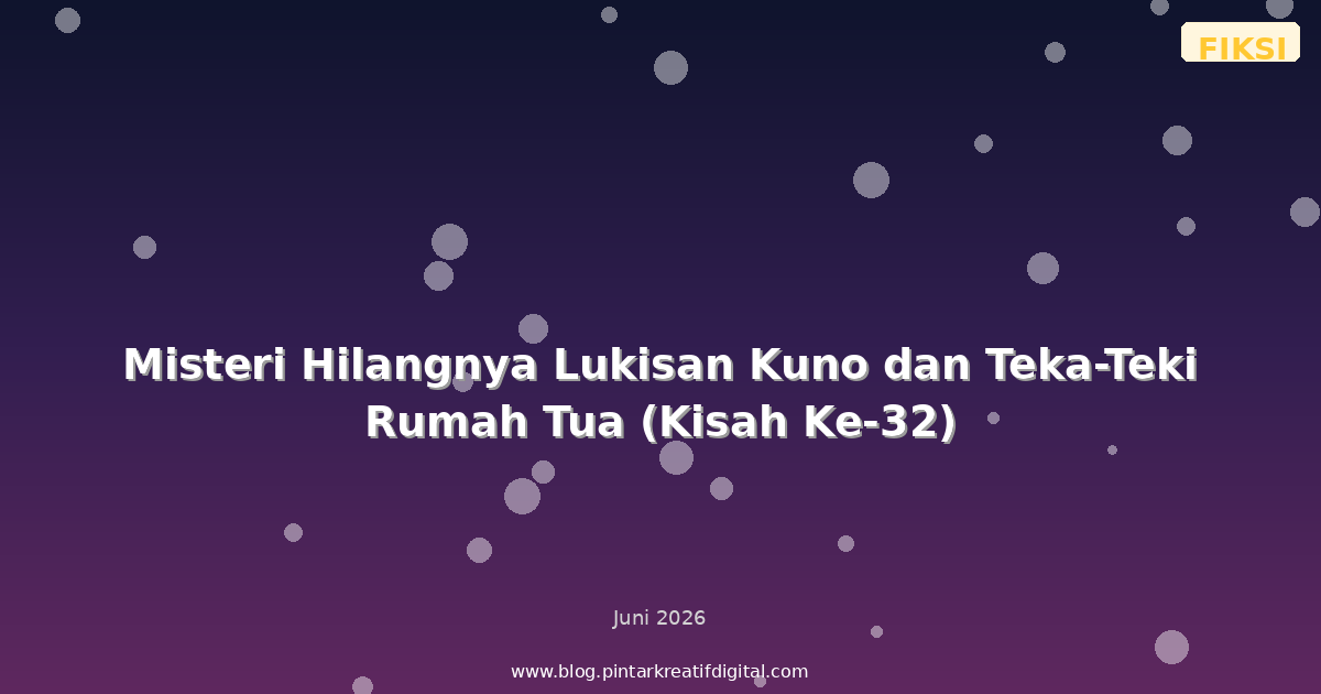 Misteri Hilangnya Lukisan Kuno dan Teka-Teki Rumah Tua (Kisah Ke-32)