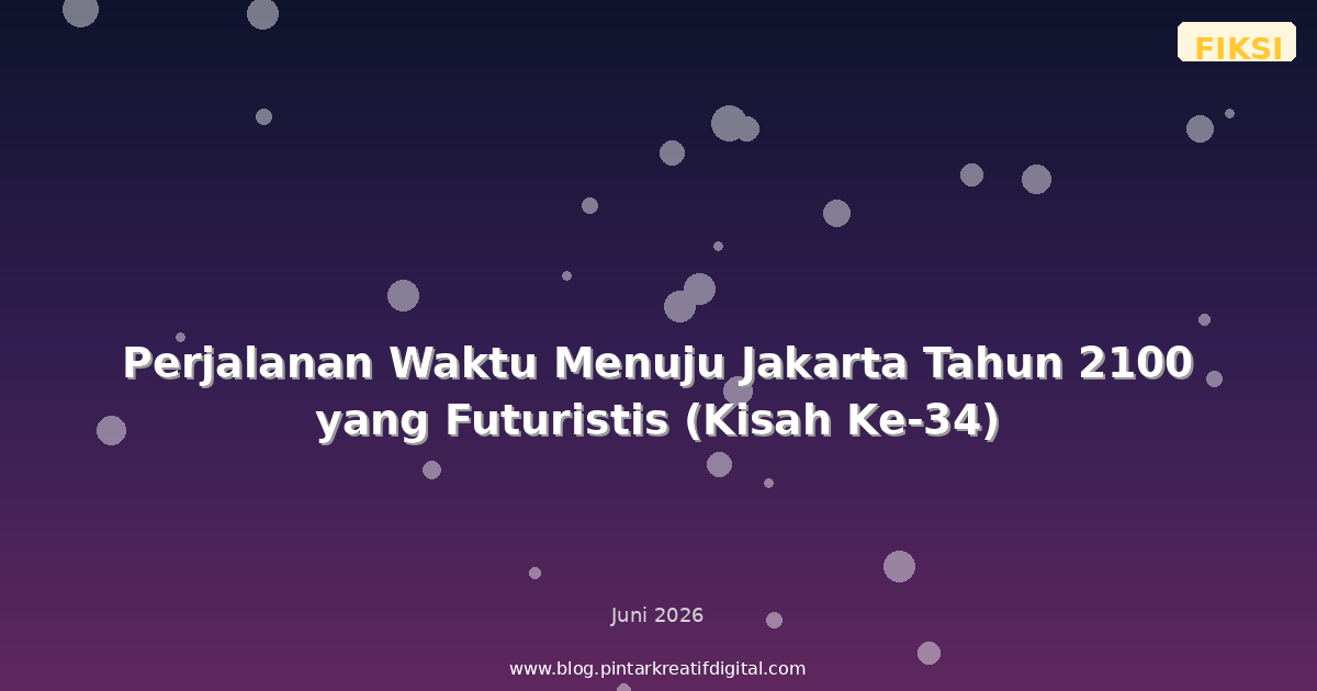 Perjalanan Waktu Menuju Jakarta Tahun 2100 yang Futuristis (Kisah Ke-34)