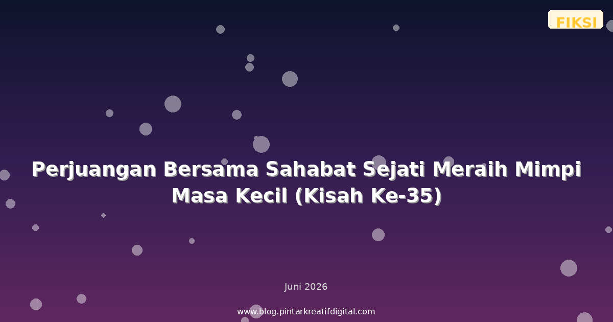 Perjuangan Bersama Sahabat Sejati Meraih Mimpi Masa Kecil (Kisah Ke-35)