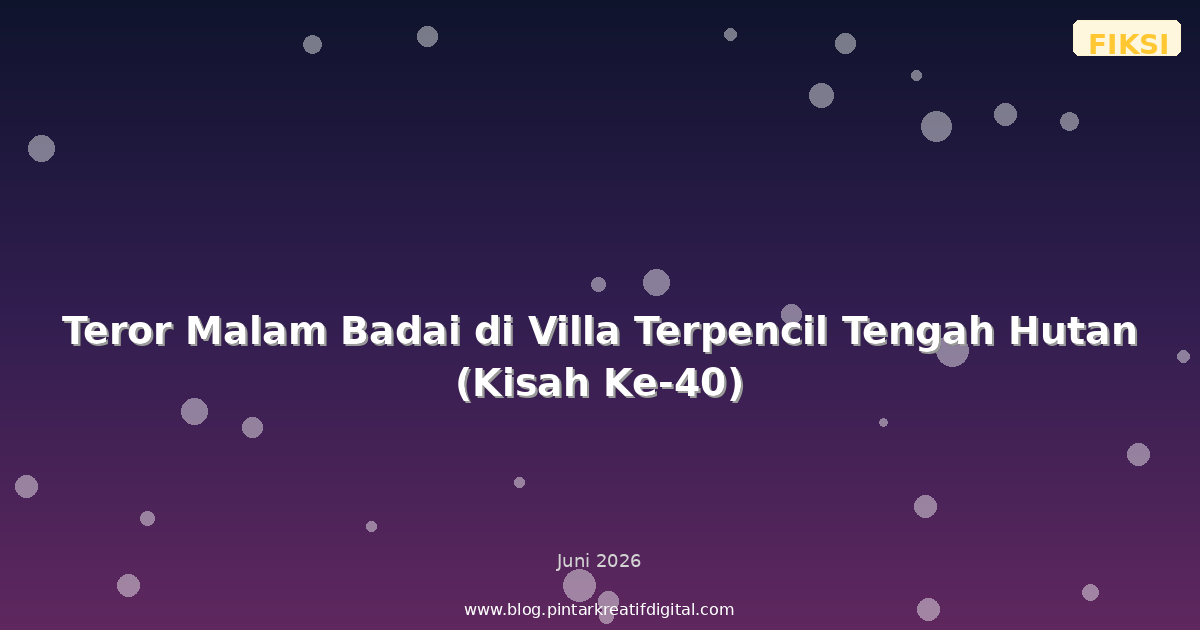 Teror Malam Badai di Villa Terpencil Tengah Hutan (Kisah Ke-40)