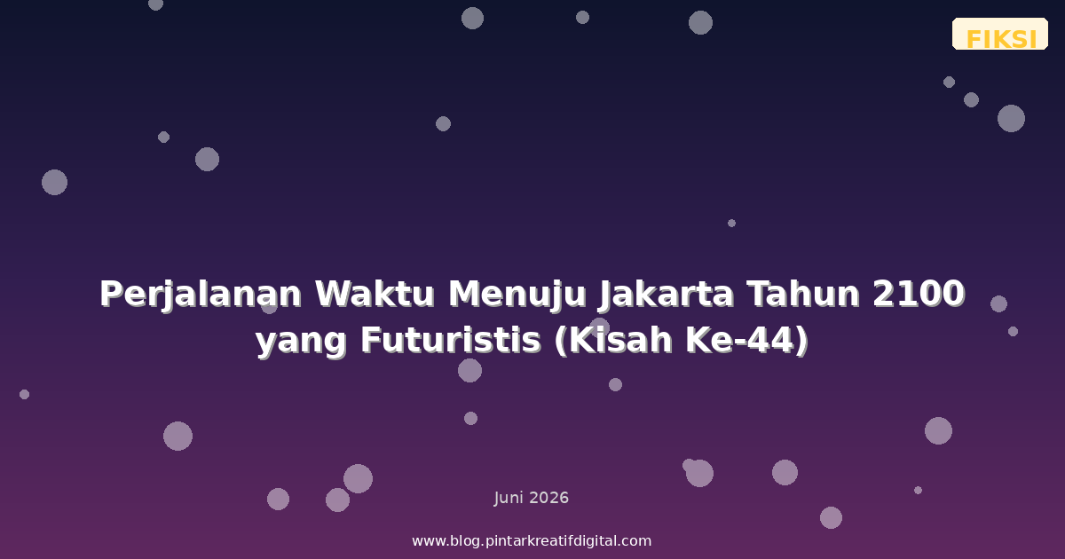 Perjalanan Waktu Menuju Jakarta Tahun 2100 yang Futuristis (Kisah Ke-44)