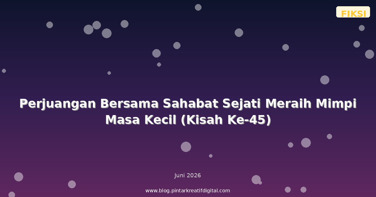 Perjuangan Bersama Sahabat Sejati Meraih Mimpi Masa Kecil (Kisah Ke-45)