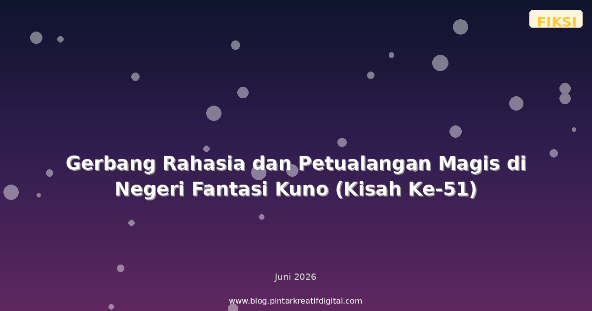 Gerbang Rahasia dan Petualangan Magis di Negeri Fantasi Kuno (Kisah Ke-51)