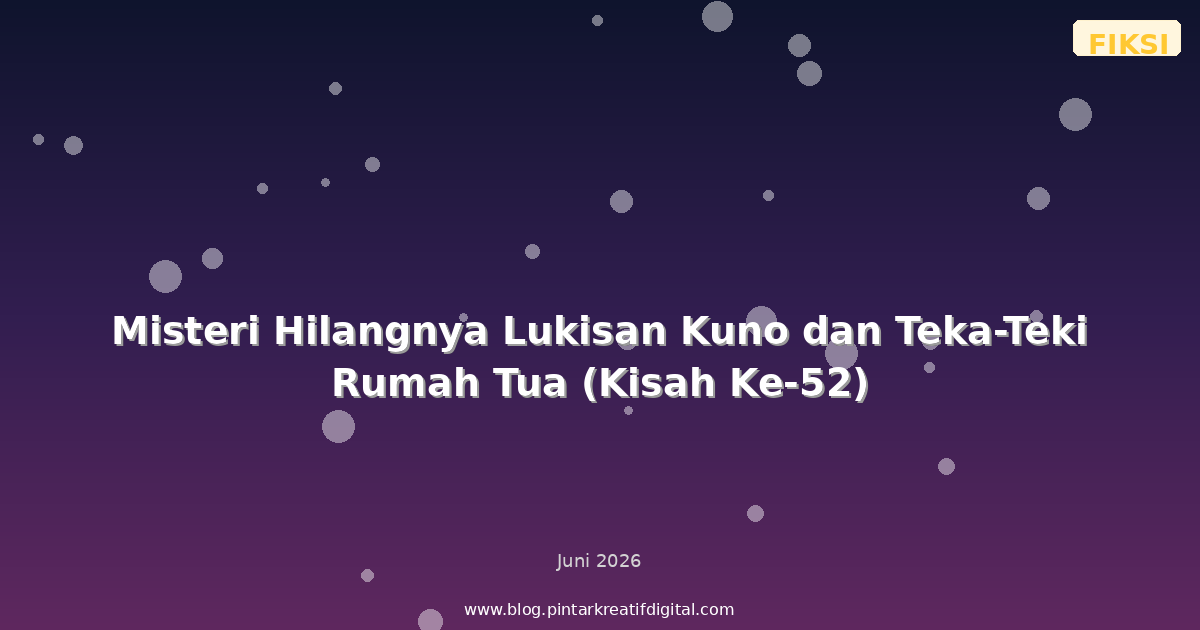 Misteri Hilangnya Lukisan Kuno dan Teka-Teki Rumah Tua (Kisah Ke-52)