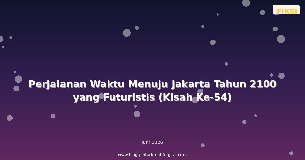 Perjalanan Waktu Menuju Jakarta Tahun 2100 yang Futuristis (Kisah Ke-54)