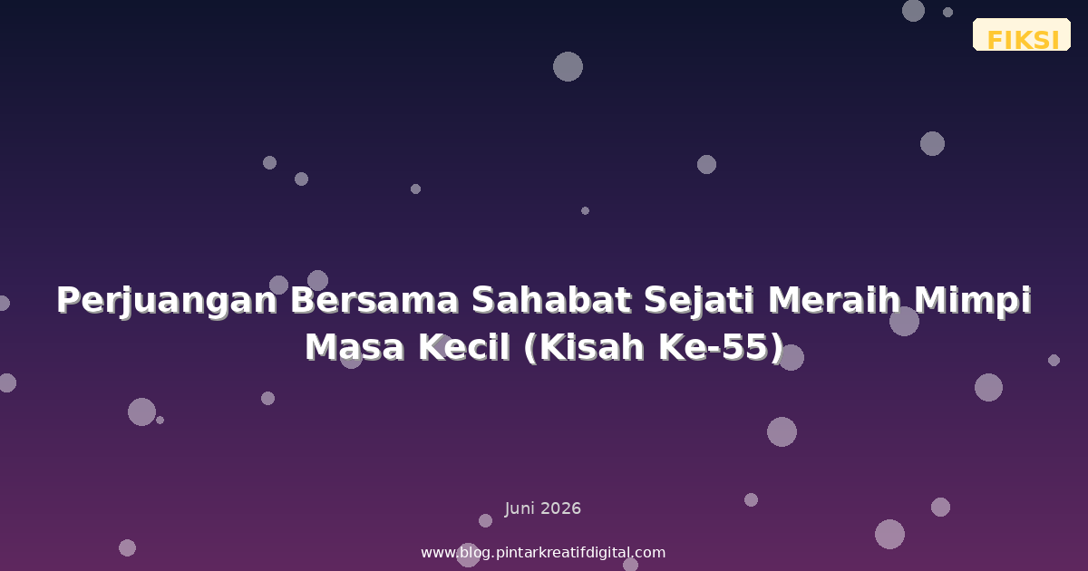 Perjuangan Bersama Sahabat Sejati Meraih Mimpi Masa Kecil (Kisah Ke-55)