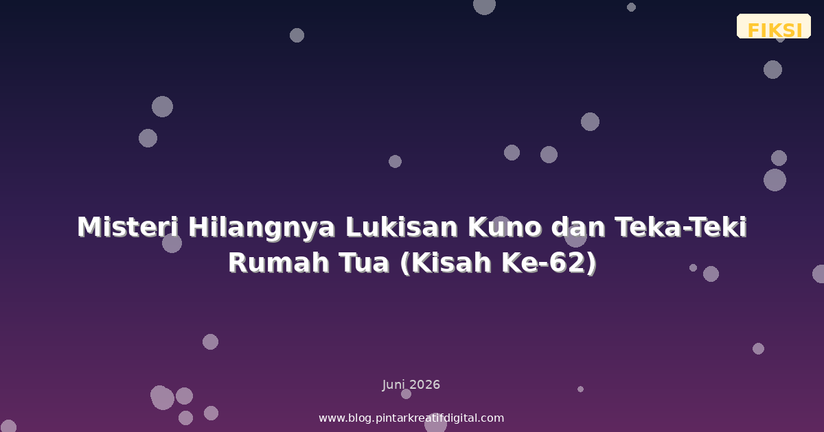 Misteri Hilangnya Lukisan Kuno dan Teka-Teki Rumah Tua (Kisah Ke-62)
