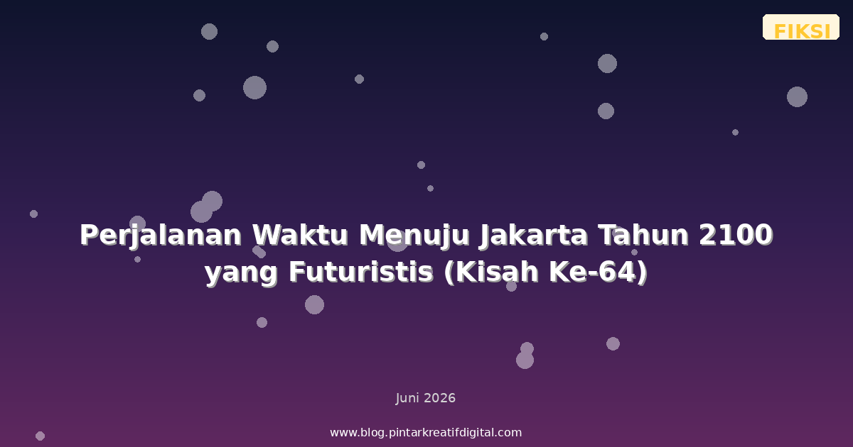 Perjalanan Waktu Menuju Jakarta Tahun 2100 yang Futuristis (Kisah Ke-64)