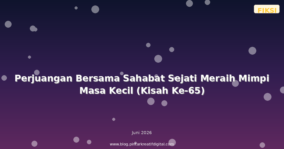 Perjuangan Bersama Sahabat Sejati Meraih Mimpi Masa Kecil (Kisah Ke-65)