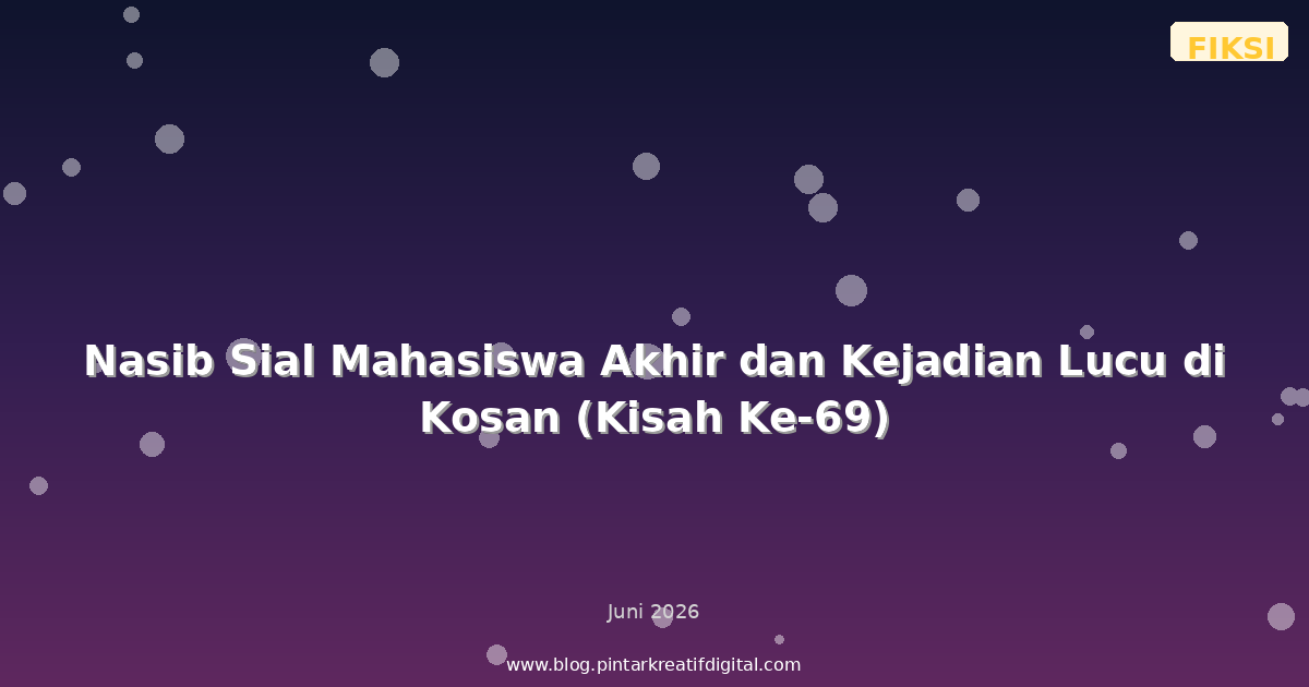 Nasib Sial Mahasiswa Akhir dan Kejadian Lucu di Kosan (Kisah Ke-69)