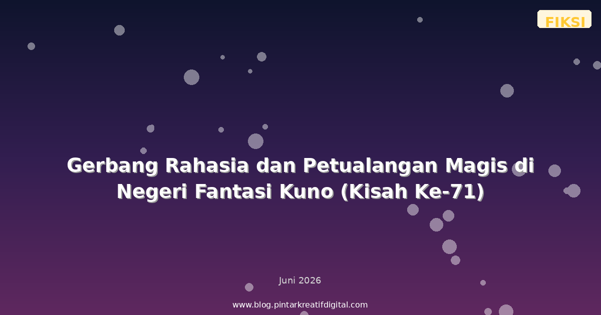 Gerbang Rahasia dan Petualangan Magis di Negeri Fantasi Kuno (Kisah Ke-71)