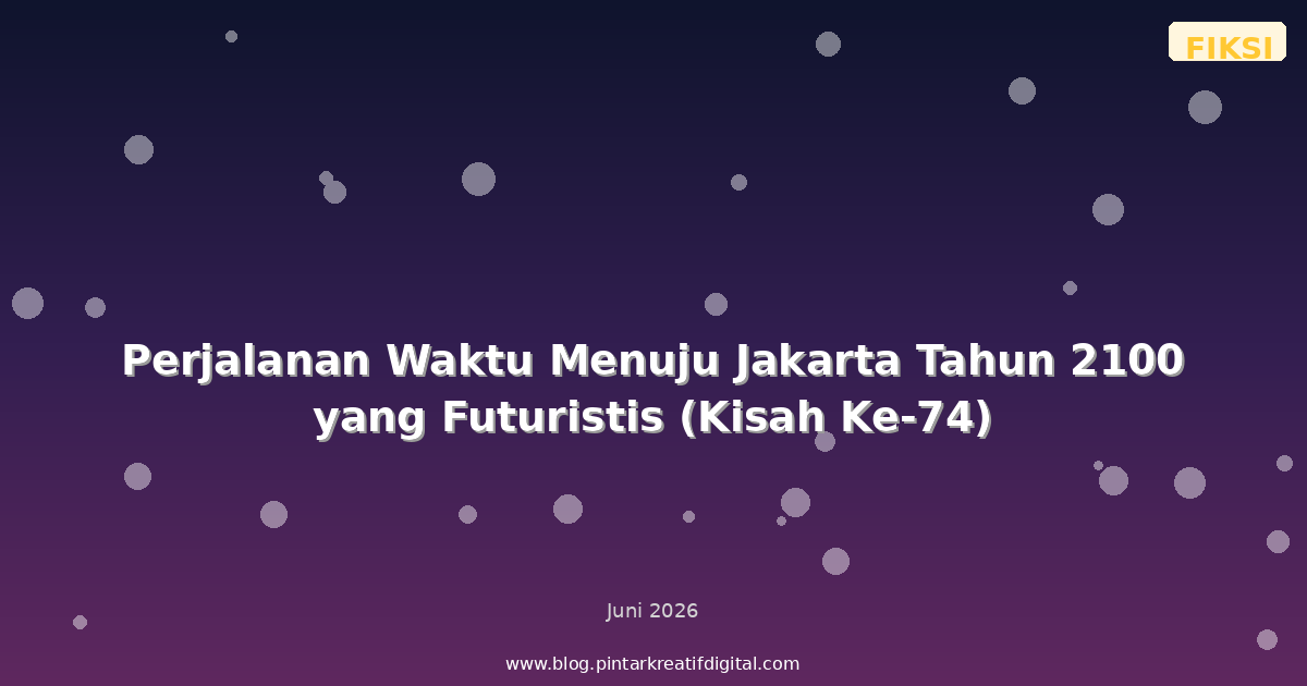 Perjalanan Waktu Menuju Jakarta Tahun 2100 yang Futuristis (Kisah Ke-74)
