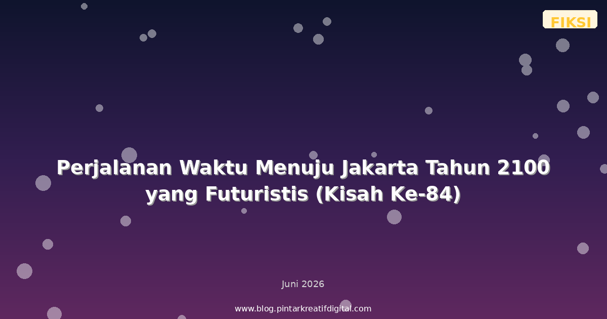 Perjalanan Waktu Menuju Jakarta Tahun 2100 yang Futuristis (Kisah Ke-84)