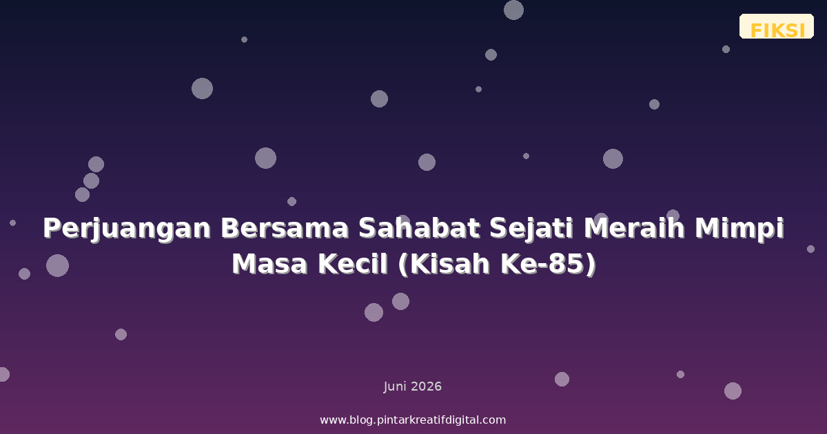 Perjuangan Bersama Sahabat Sejati Meraih Mimpi Masa Kecil (Kisah Ke-85)