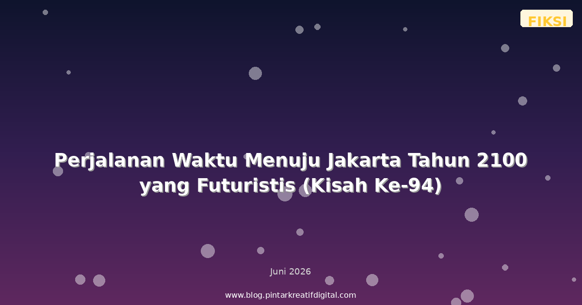 Perjalanan Waktu Menuju Jakarta Tahun 2100 yang Futuristis (Kisah Ke-94)
