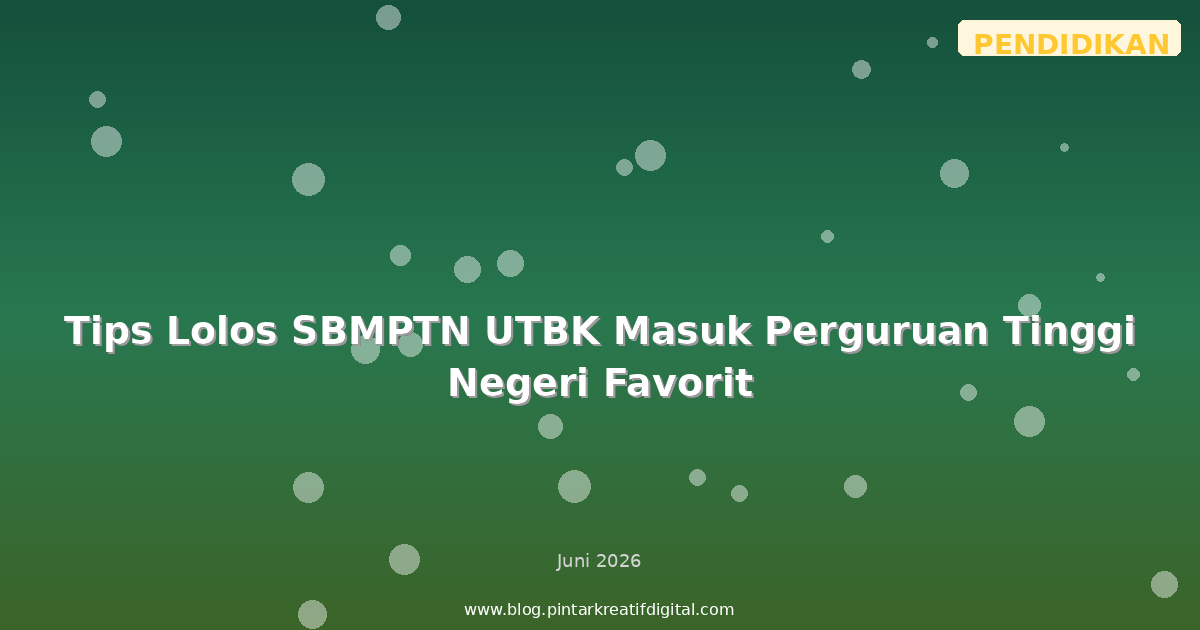 Tips Lolos SBMPTN UTBK Masuk Perguruan Tinggi Negeri Favorit