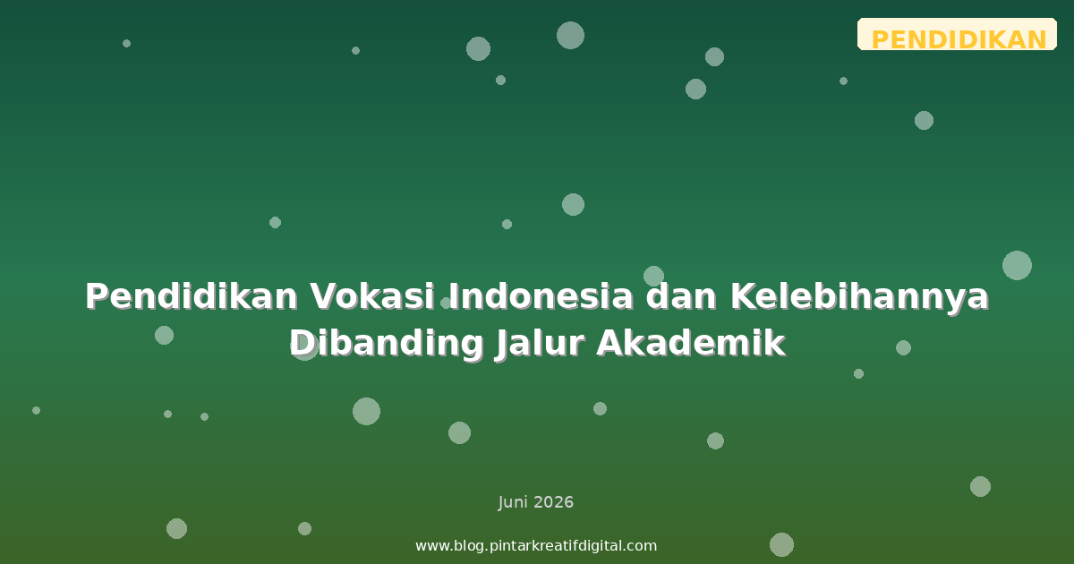 Pendidikan Vokasi Indonesia dan Kelebihannya Dibanding Jalur Akademik