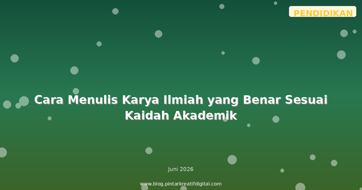 Cara Menulis Karya Ilmiah yang Benar Sesuai Kaidah Akademik