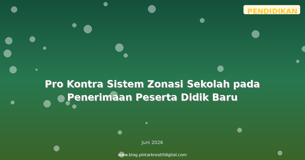 Pro Kontra Sistem Zonasi Sekolah pada Penerimaan Peserta Didik Baru