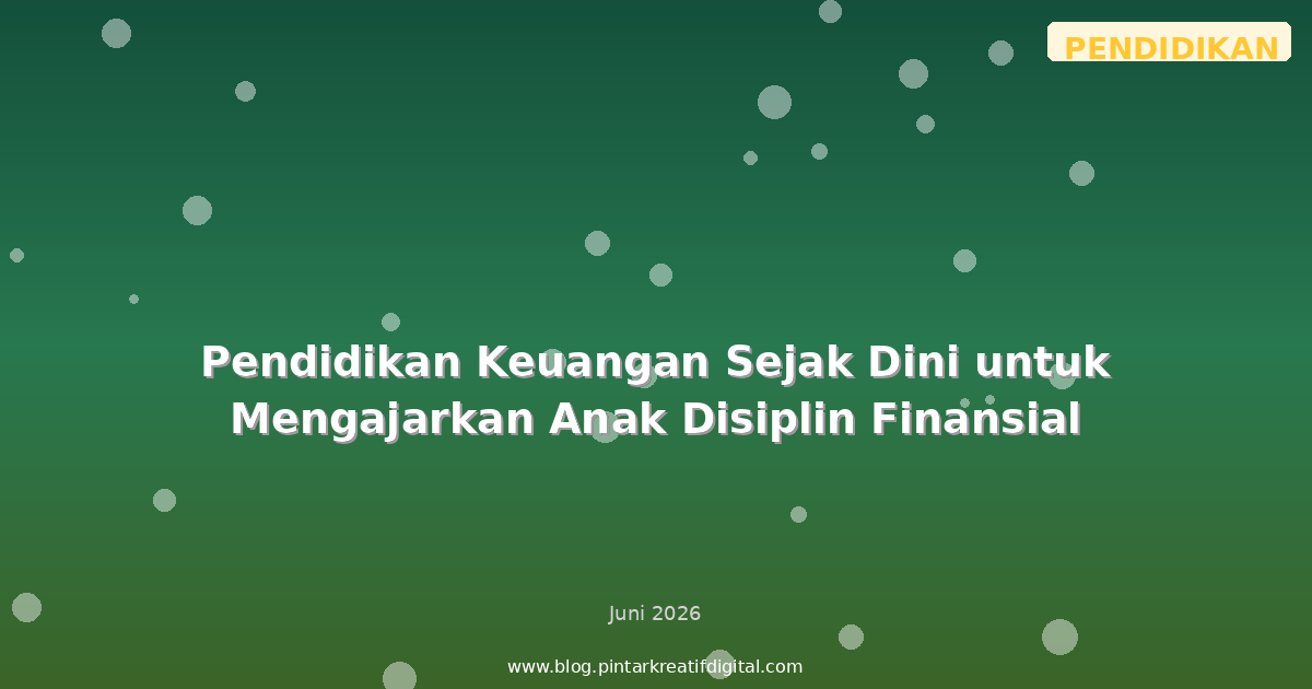 Pendidikan Keuangan Sejak Dini untuk Mengajarkan Anak Disiplin Finansial