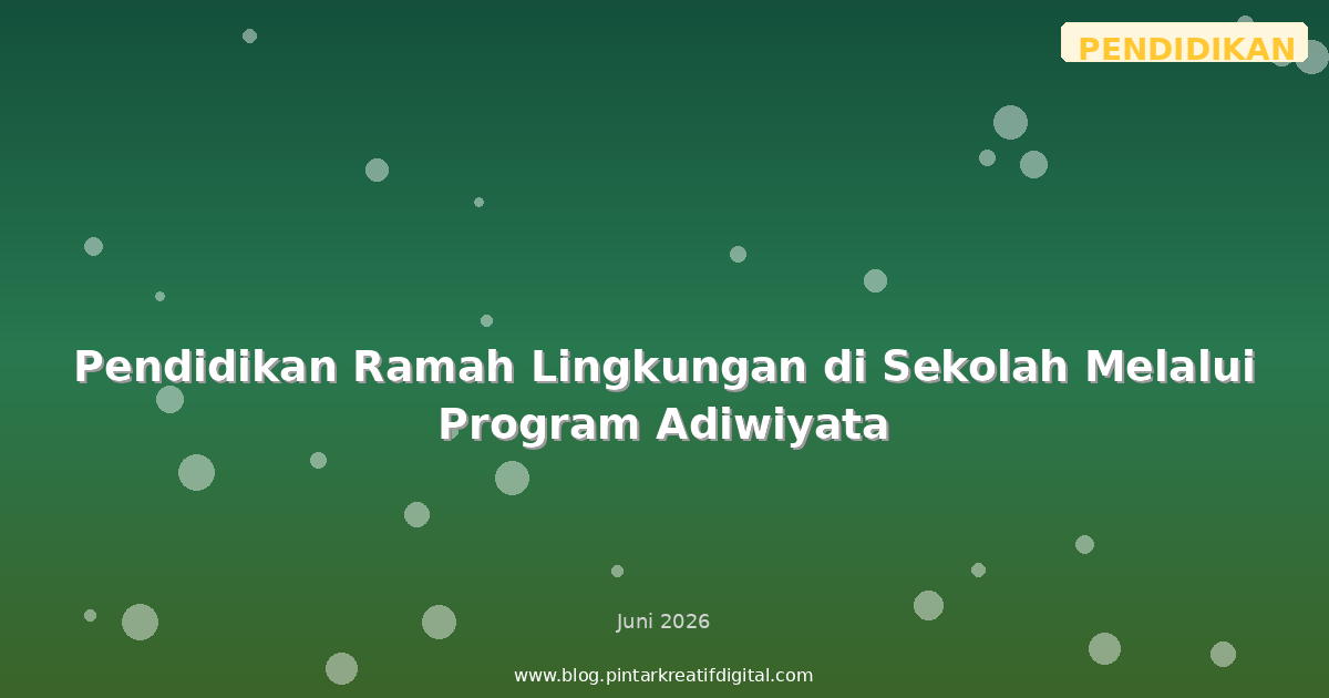 Pendidikan Ramah Lingkungan di Sekolah Melalui Program Adiwiyata