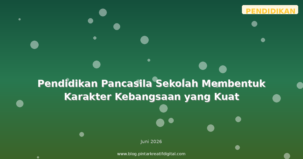 Pendidikan Pancasila Sekolah Membentuk Karakter Kebangsaan yang Kuat